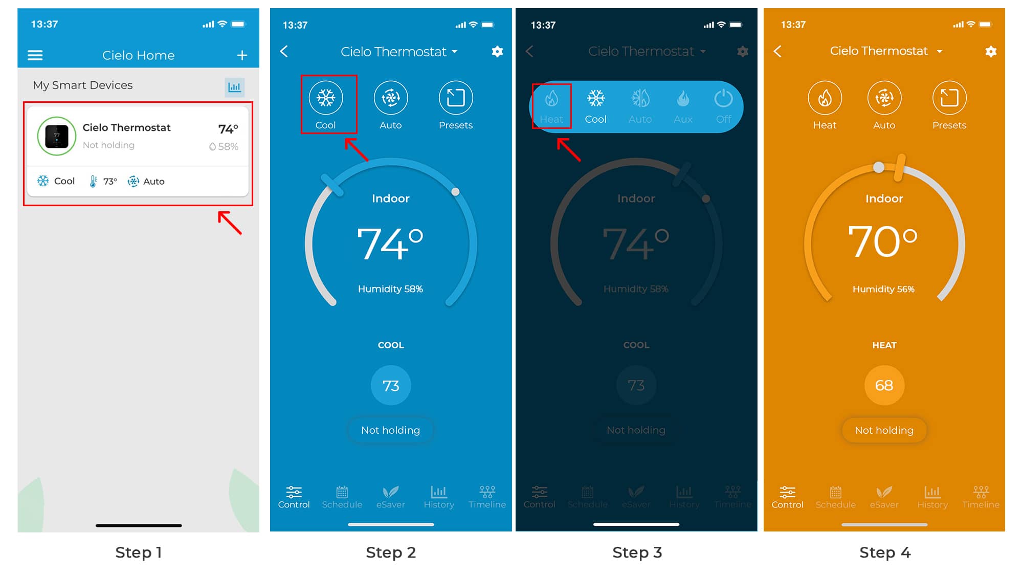 thermostat app settings