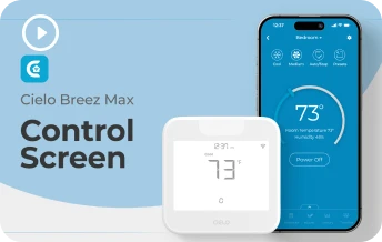 Cielo Breez Max and Cielo Home app screen