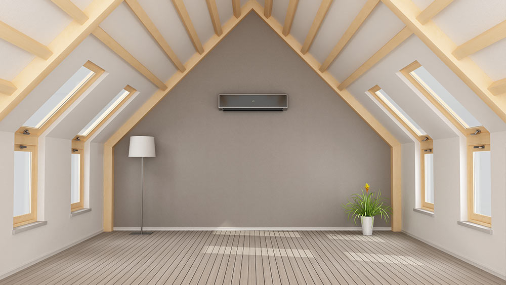Mini-split air conditioner in attic