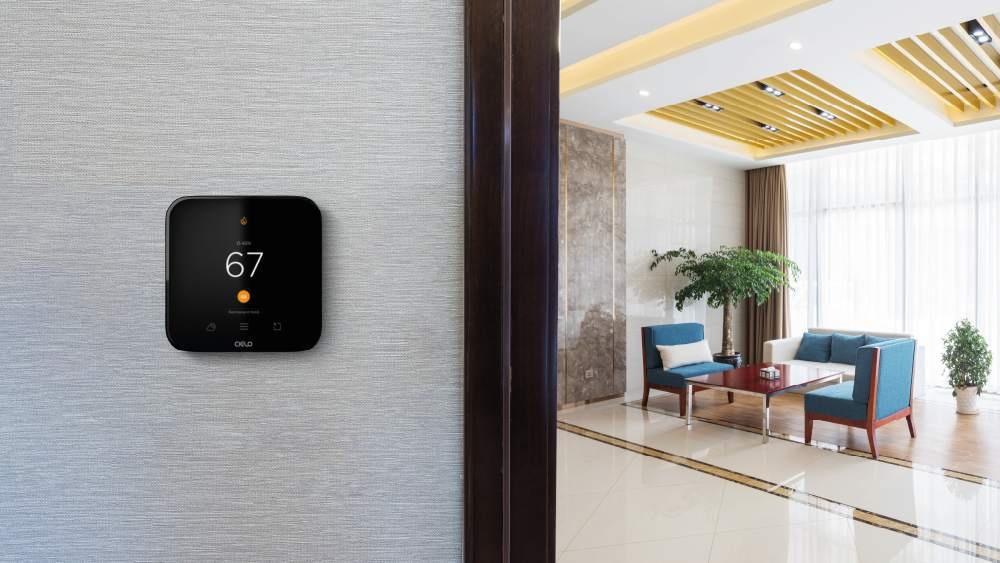 Cielo Smart Thermostat on the wall