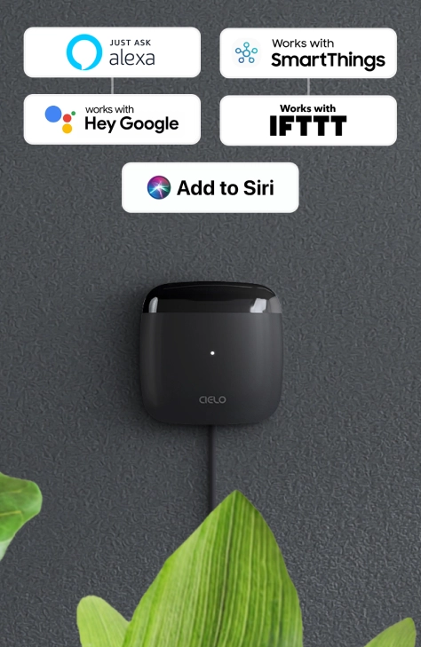 Voice commands for Alexa and Google to change AC temperature via Breez Lite.
