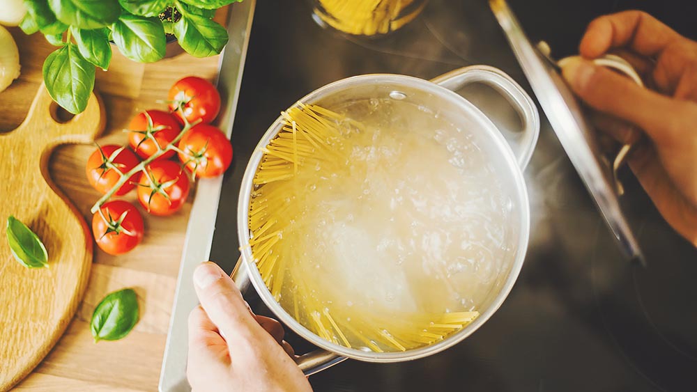 Cooking on stovetop to increase humidity levels