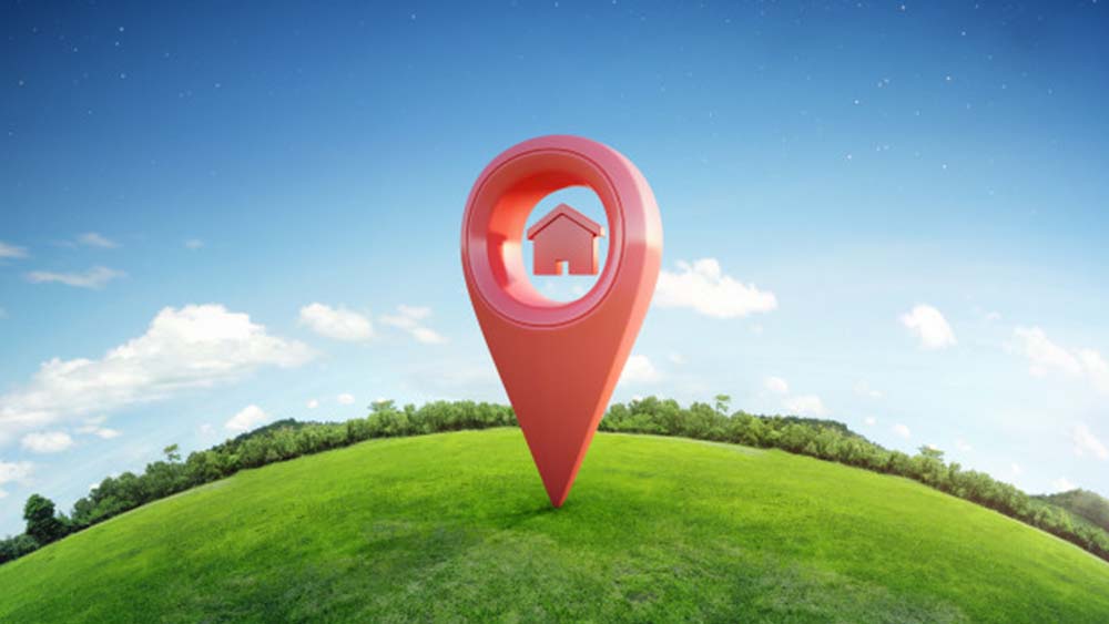 Location icon for an energy efficient home