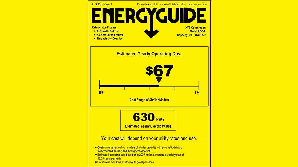 Energy Efficiency Ratio (EER) label found on the side of air conditioners.