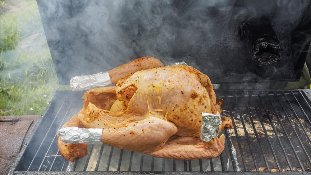 Turkey on the grill.