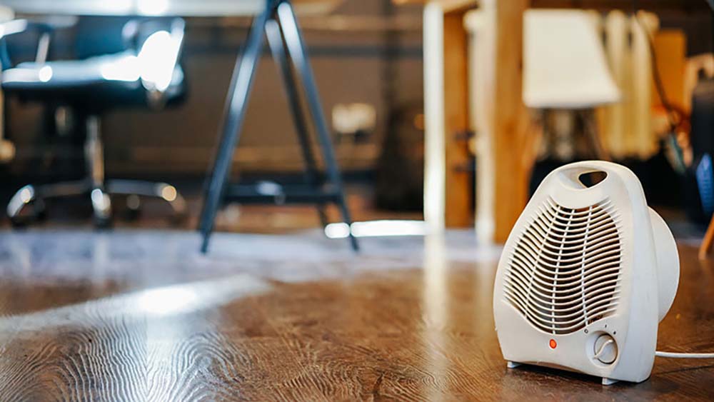 space heater in living room