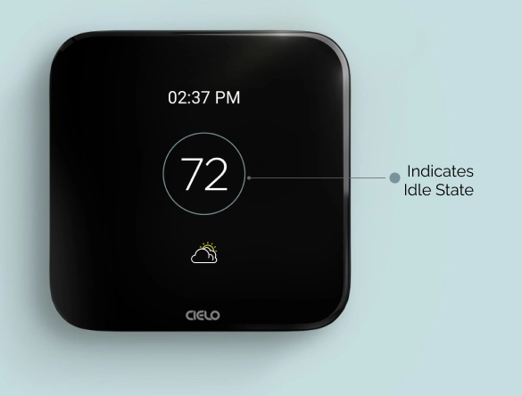 Breez edge indicating idle screen