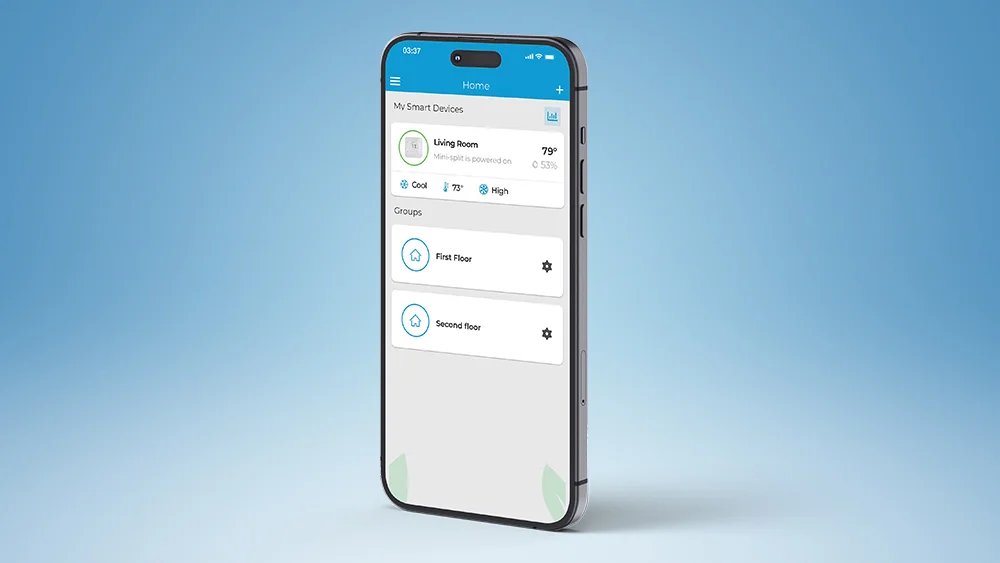 Air conditioner zones control with smartphone application. Control AC with phone.