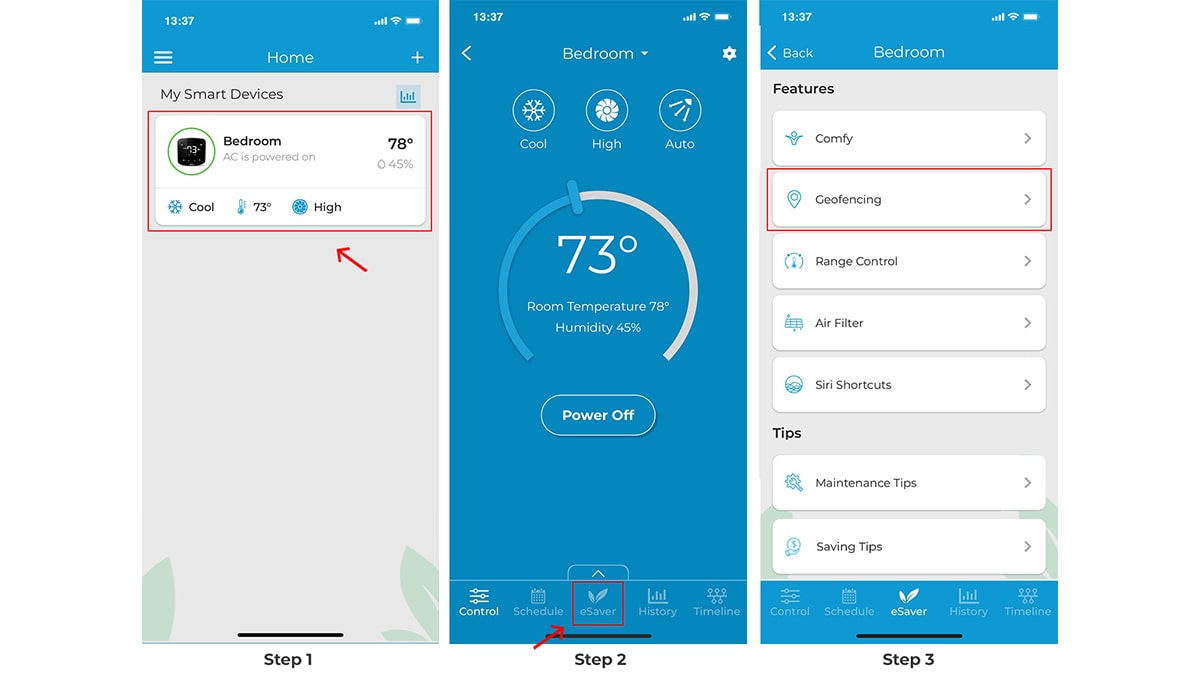 cielo home app for geofencing