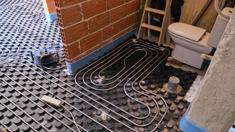 in-floor radiant bathroom heating