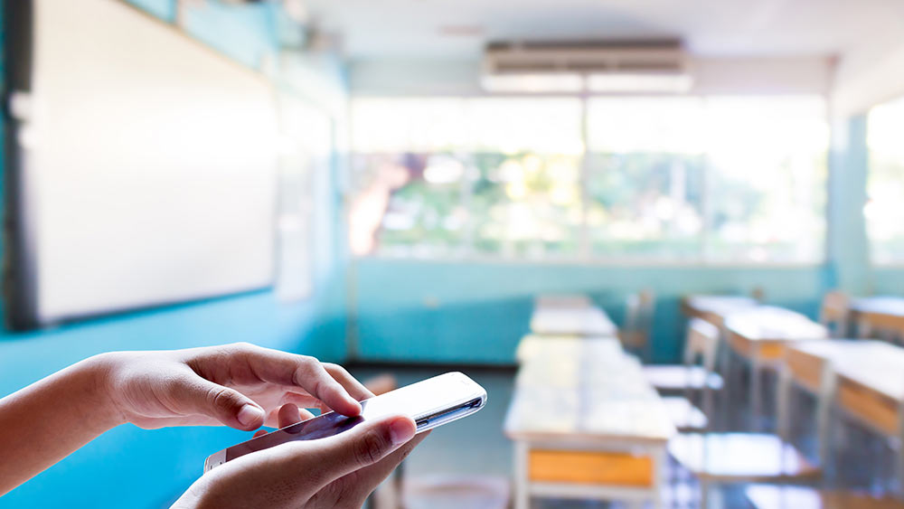 Under ceiling air conditioning in school