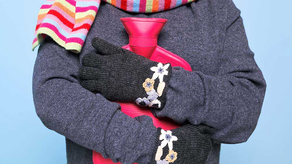 Hot water bottle to stay warm in winter.