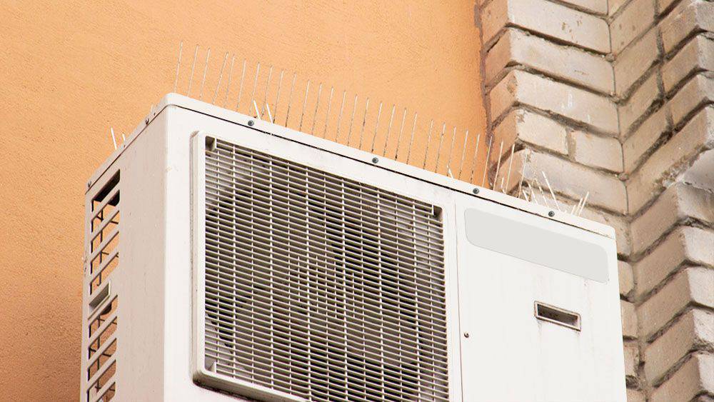 Bird spikes to keep birds away from air conditioner