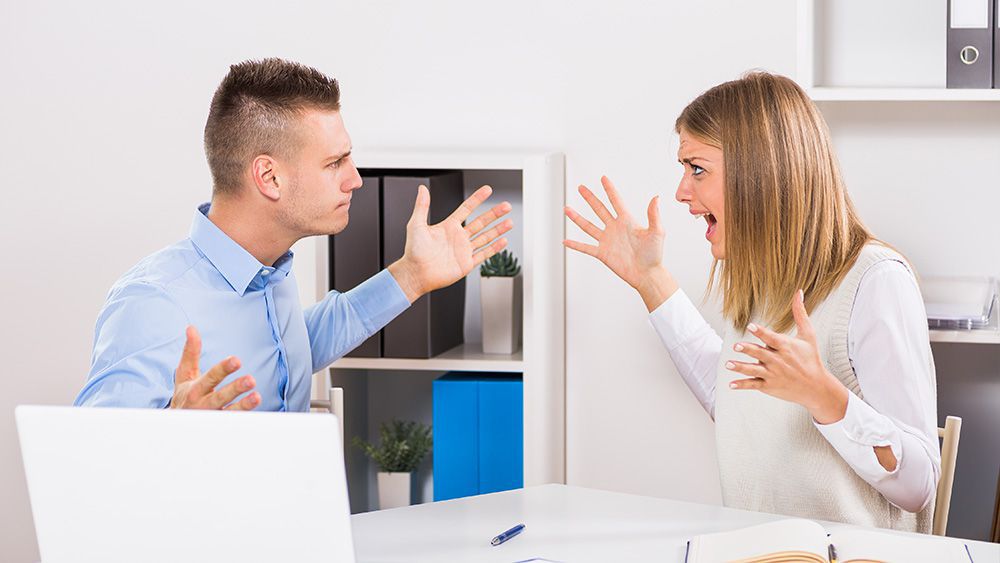 colleagues having a fight at work