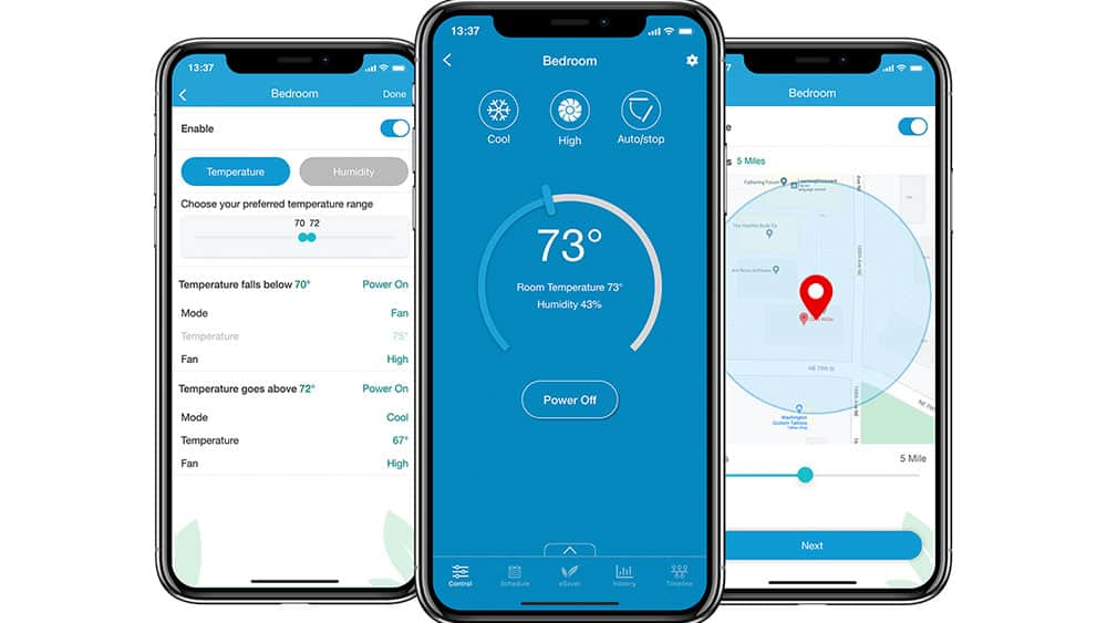 Location based controls with smart AC controllers.