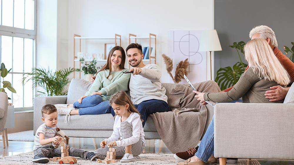 Family enjoying ideal home temperature due to air balancing