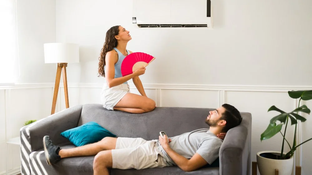 family feeling hot because of broken or damaged mini-split ac