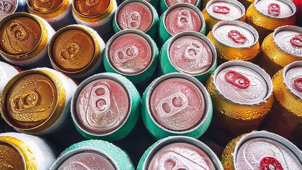 Condensation on soft drink cans