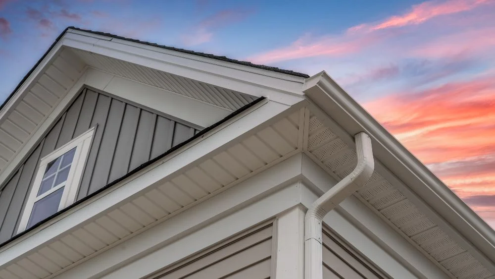 under the eaves of an attic
