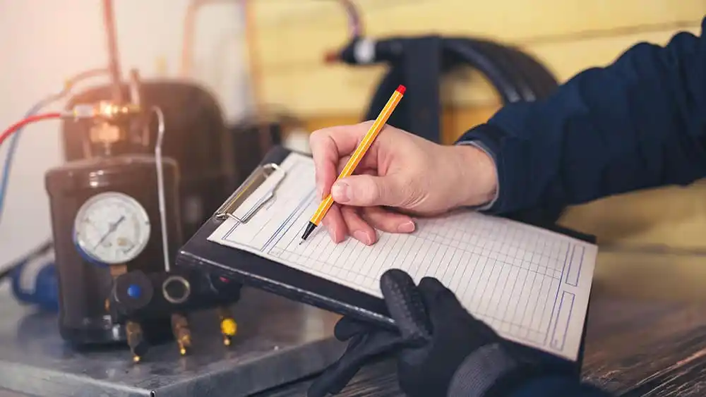 AC replacement checklist.