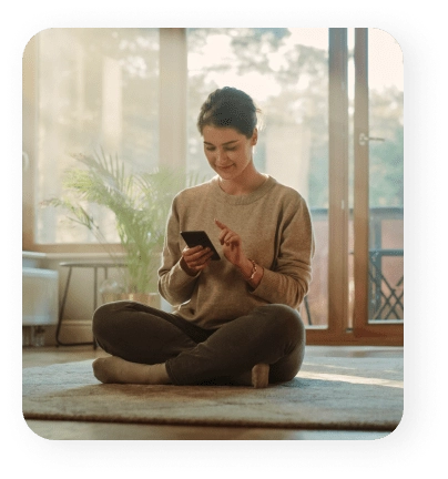 Woman using cielo home app