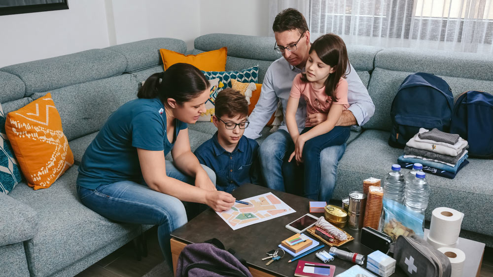 family preparing for summer power outage